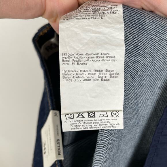 ROLLAβS Original High Rise Straight Jeans Rinse Blue NWT Sz 30 Medium Dark Wash - Picture 12 of 16